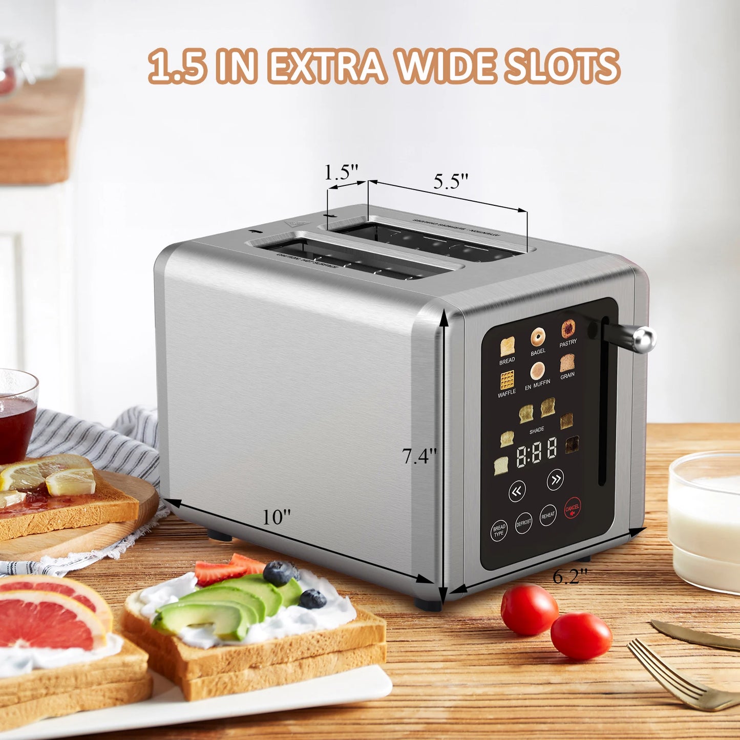 Stainless Steel Screen Home Automatic Bread Toaster